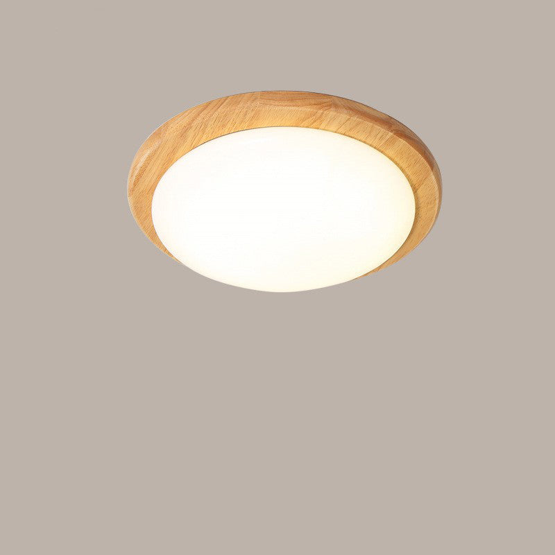Contemporary Nordic Rubberwood Acrylic Plum Shape LED Flush Mount Ceiling Light For Living Room