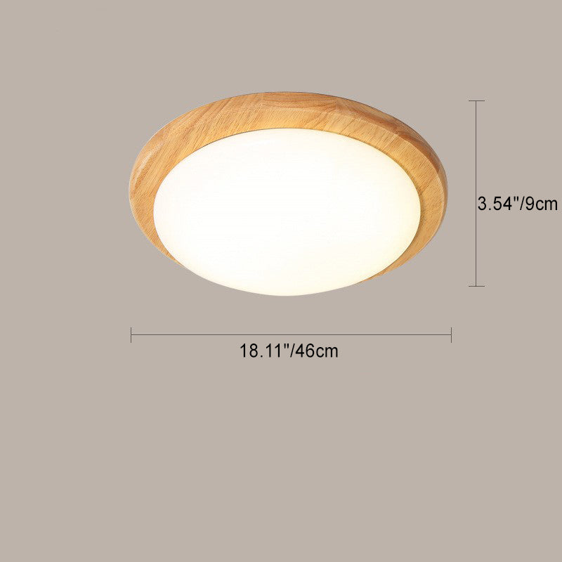 Contemporary Nordic Rubberwood Acrylic Plum Shape LED Flush Mount Ceiling Light For Living Room