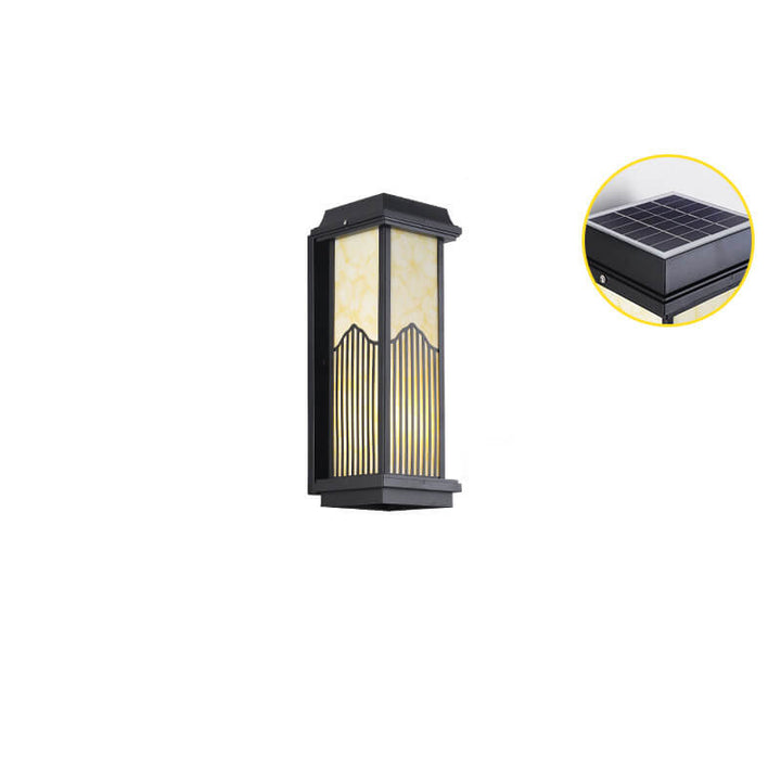 Lámpara de Aplique de Pared Impermeable para Exteriores de LED de Columna Rectangular de Aluminio Retro Chino 