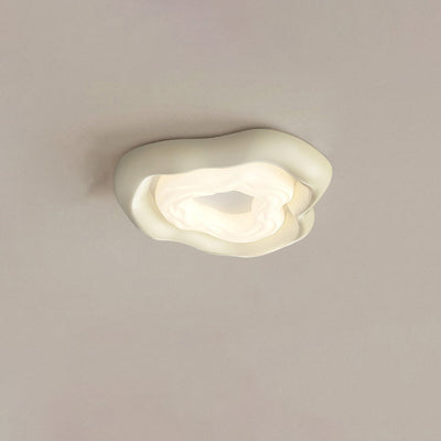 Plafonnier LED moderne minimaliste en fer PE nuage crème pour salon 