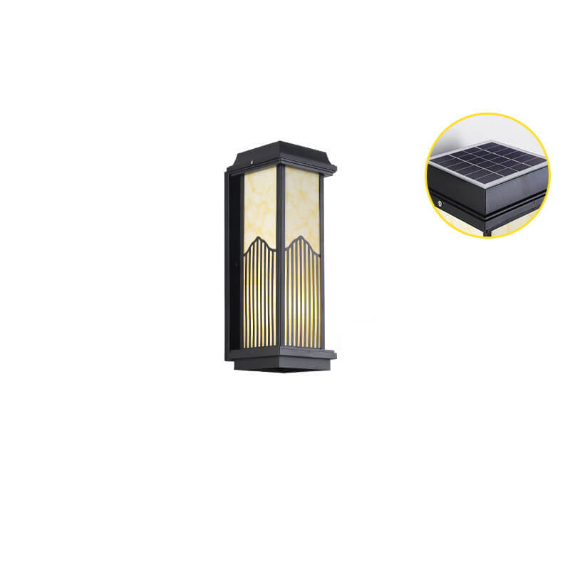 Chinese Retro Aluminum Rectangular Column LED Outdoor Waterproof Wall Sconce Lamp