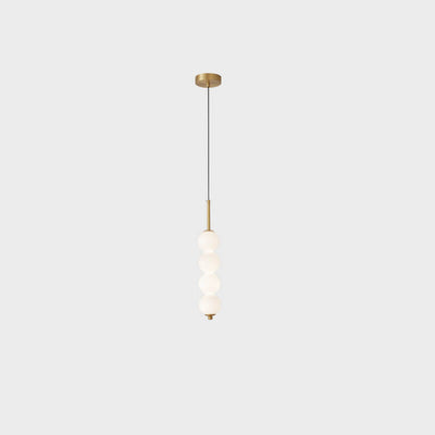 Nordic Creative Brass Spherical Glass Long Strip LED Pendant Light