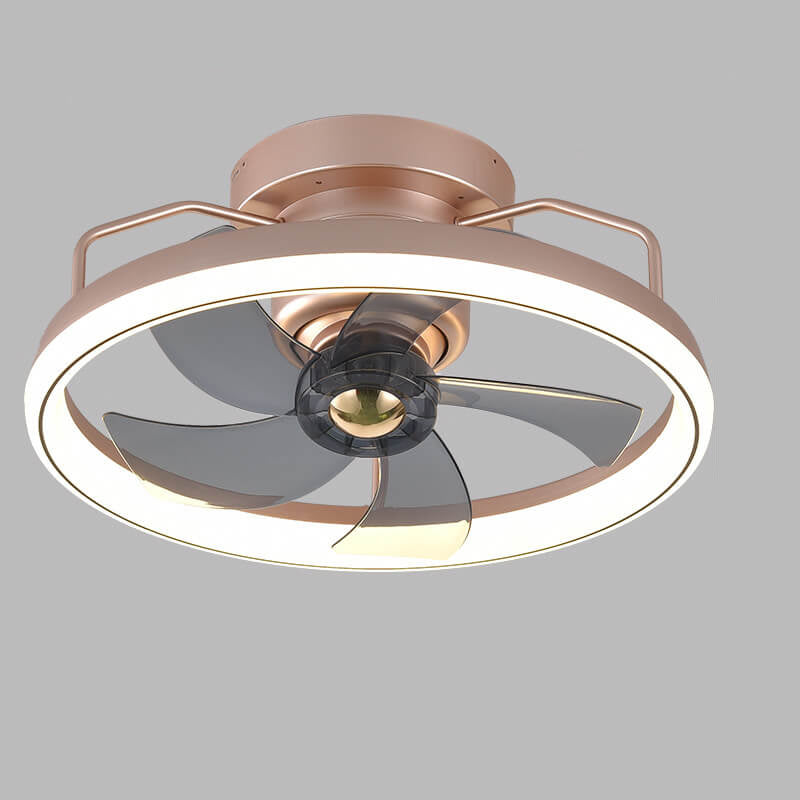 Modern Circle Ring LED Halbbündige Deckenventilatorleuchte 