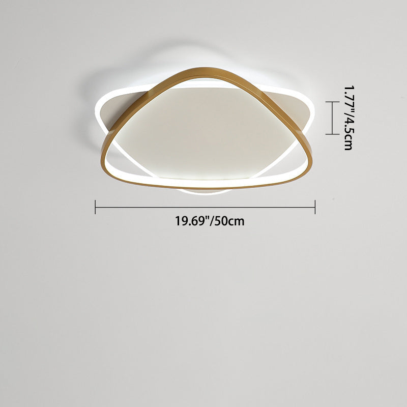 Luz de techo LED de montaje empotrado de hierro acrílico triángulo minimalista moderno para dormitorio 