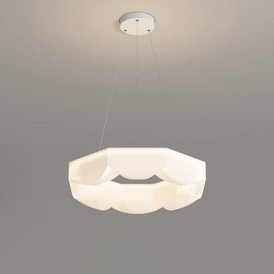 Lámpara colgante LED de hierro forjado con polígono blanco creativo nórdico 