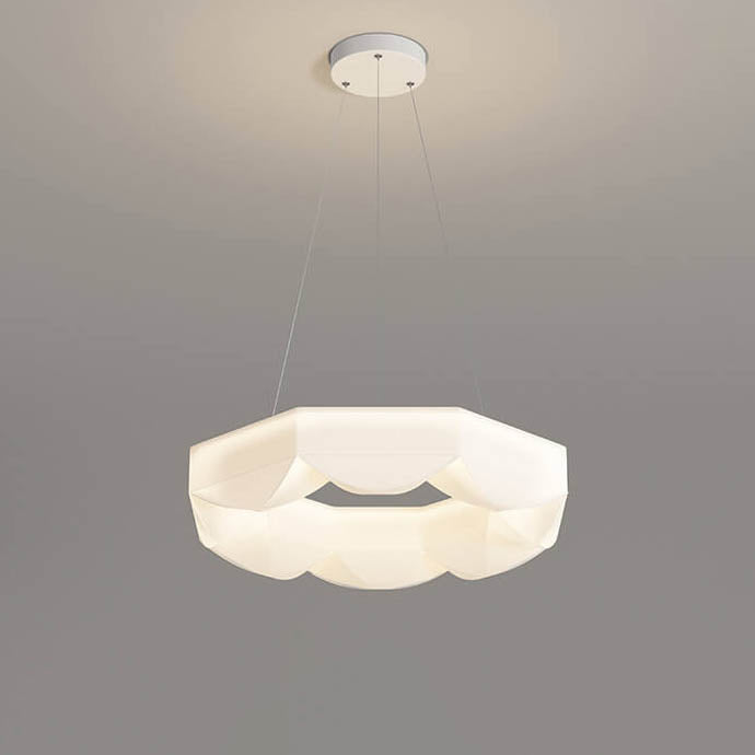 Lámpara colgante LED de hierro forjado con polígono blanco creativo nórdico 
