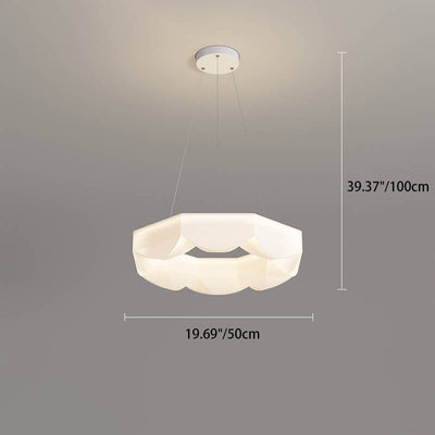 Lámpara colgante LED de hierro forjado con polígono blanco creativo nórdico 