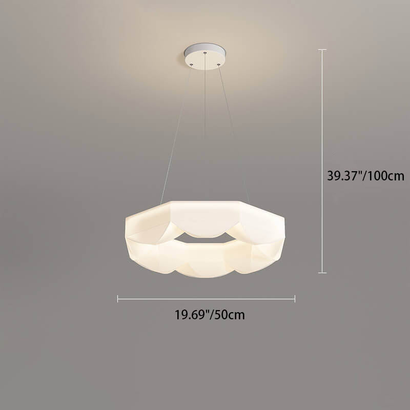 Lámpara colgante LED de hierro forjado con polígono blanco creativo nórdico 