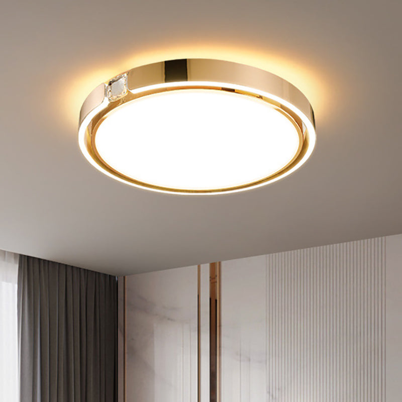 Moderne Luxus Runde Galvanisierte Aluminium Acryl LED Unterputz Deckenleuchte Für Schlafzimmer 