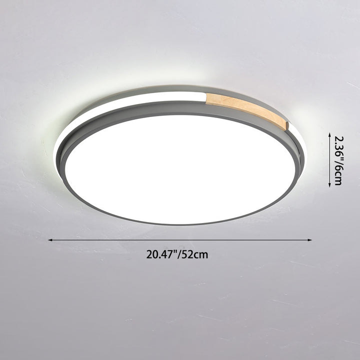 Moderne minimalistische runde Kreis Eisen Acryl LED Unterputz Deckenleuchte für Schlafzimmer 
