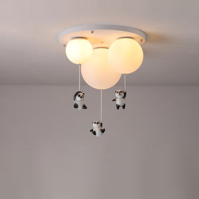 Moderne Minimaliste Ours Ballon Résine PE 1/3 Lumière Plafonnier Pour Chambre 