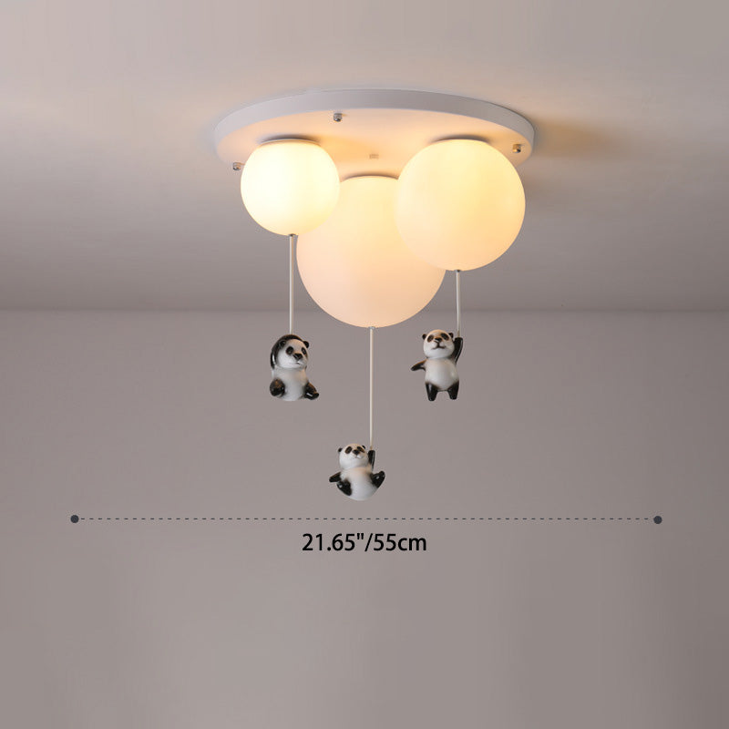 Moderne Minimaliste Ours Ballon Résine PE 1/3 Lumière Plafonnier Pour Chambre 