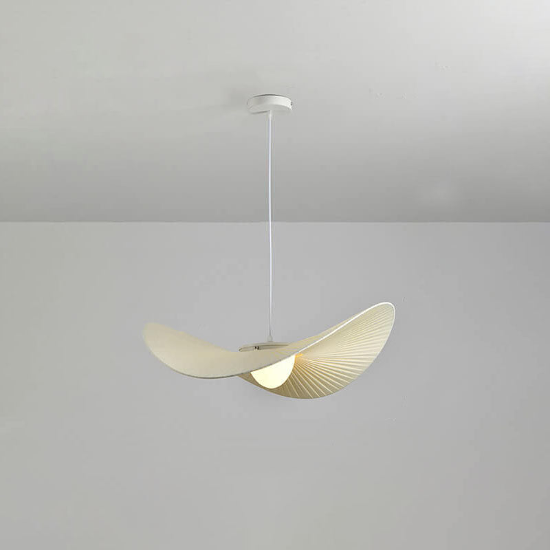 Nordic Creative Acrylic Fabric Straw Hat 1-Light Pendant Light