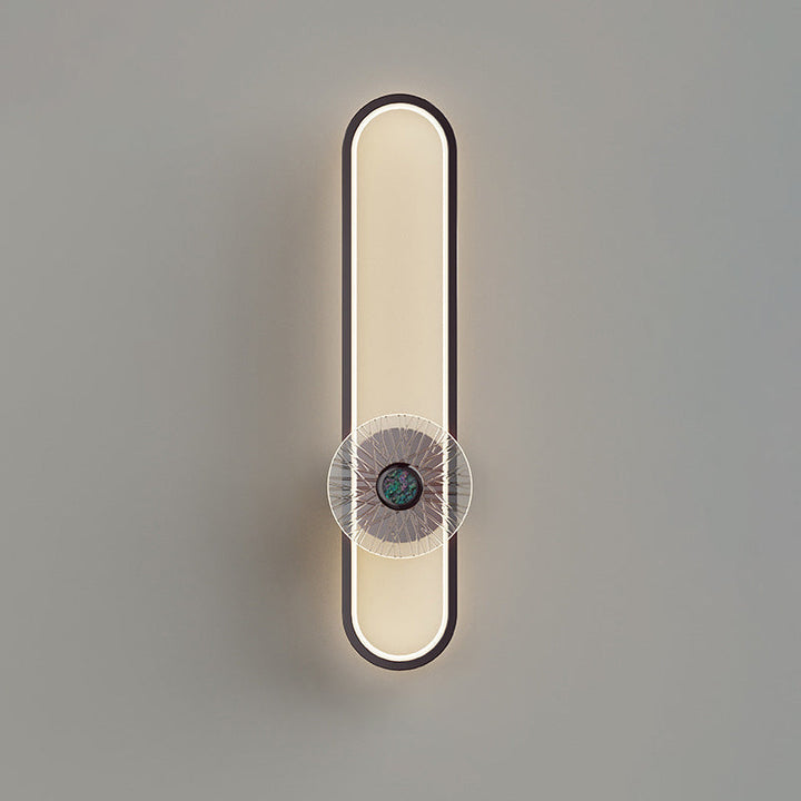 Moderne minimalistische lange ovale Hardware Aluminium LED Wandleuchte Lampe für Wohnzimmer 