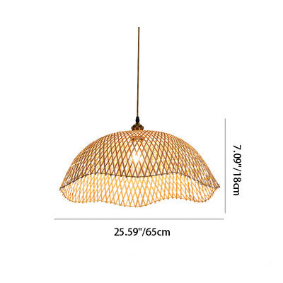 Moderne minimalistische Weben Bambus Laternen 1-Licht Pendelleuchte 