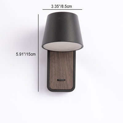 Lámpara de Aplique de Pared LED de Cilindro Giratorio Moderno Minimalista de Aluminio y Acrílico para Dormitorio 