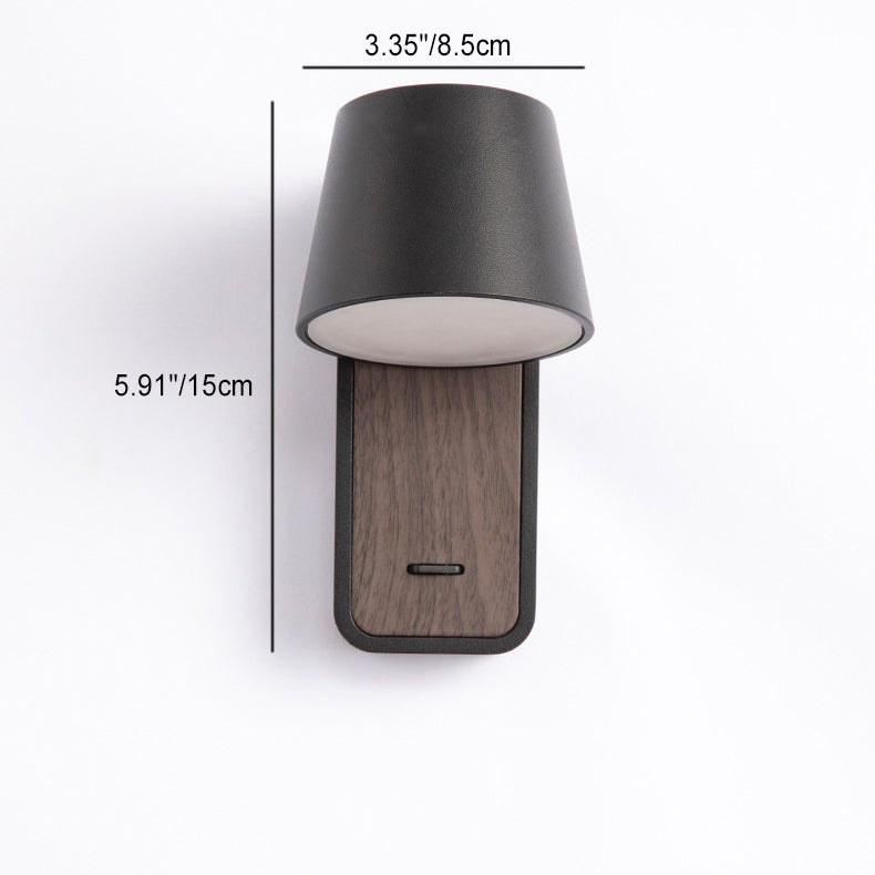 Lámpara de Aplique de Pared LED de Cilindro Giratorio Moderno Minimalista de Aluminio y Acrílico para Dormitorio 