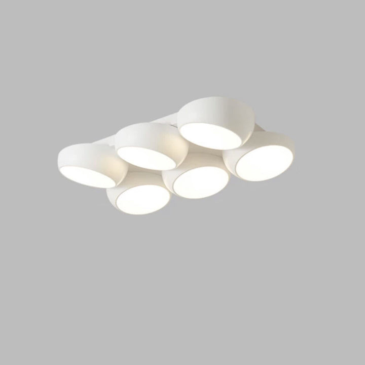 Moderne minimalistische Kombination Runde Eisen Kunststoff LED Unterputz Deckenleuchte für Wohnzimmer 