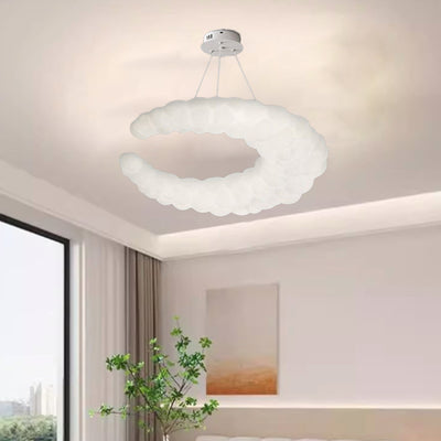 Lustre LED en fer et plastique minimaliste moderne pour salon 