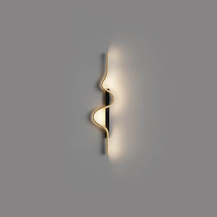 Modern Minimalist Long Wave Design Aluminum Iron LED Wall Sconce Lamp For Living Room