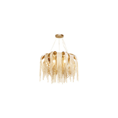 Modern Luxury Iron Aluminum Chain Tassel 6/8/10/12/15 Light Chandeliers For Hallway