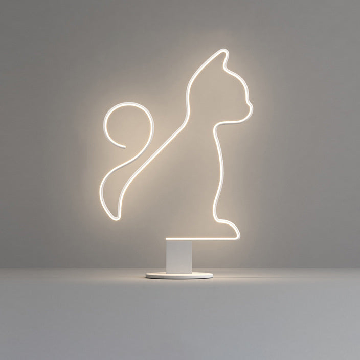 Zeitgenössische kreative Eisen Aluminium Acryl Katze Hund LED stehend Stehleuchte für Schlafzimmer 