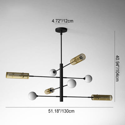 Nordic Minimalist Frosted Glass Metal 6/8-Light Island Light Chandelier