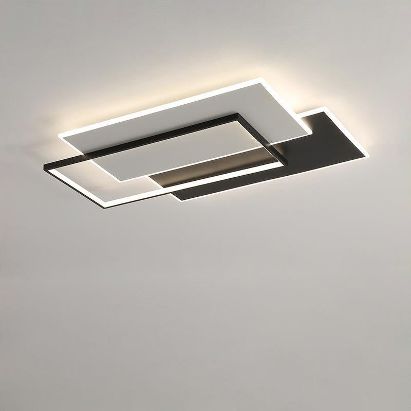 Plafonnier LED rectangulaire en acrylique et fer de simplicité moderne pour salon 