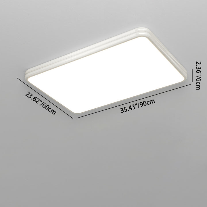 Plafonnier LED moderne minimaliste carré rectangulaire à double couche en fer et acrylique pour chambre 