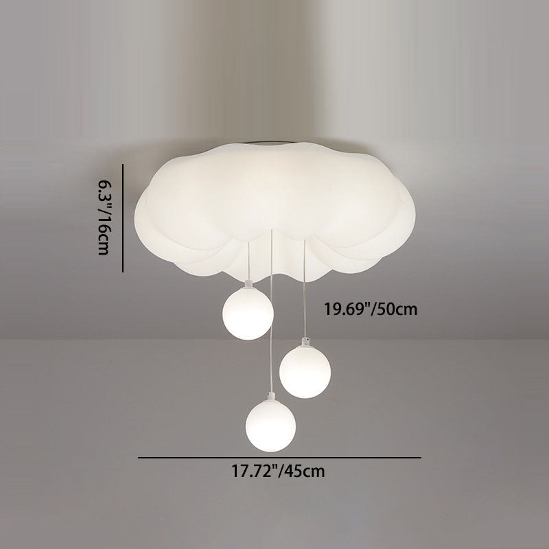 Moderne minimalistische Wolken sphärische Bogen Eisen Kunststoff LED Unterputz Deckenleuchte für Schlafzimmer 