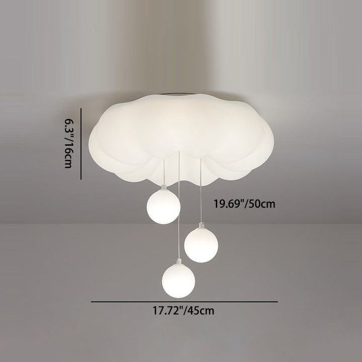 Moderne minimalistische Wolken sphärische Bogen Eisen Kunststoff LED Unterputz Deckenleuchte für Schlafzimmer 