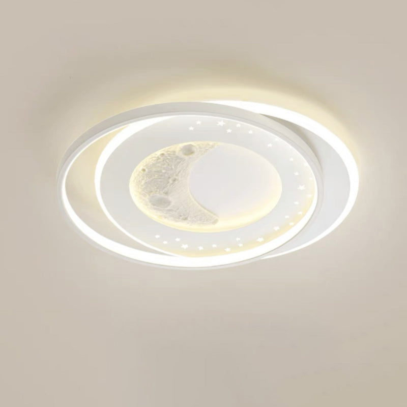 Zeitgenössische Nordic Eisen Acryl Planet Mond Runde Dreieck LED Unterputz Deckenleuchte Für Schlafzimmer 