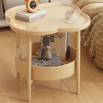 Table d'appoint contemporaine en forme de fleur créative à deux niveaux pour le salon 