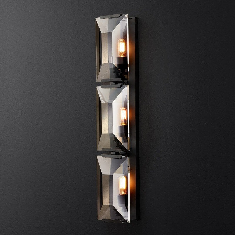 Modern Creative Light Luxury Crystal Square 1/3-Light Wall Sconce Lamp