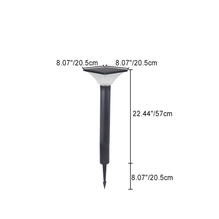 Lumière extérieure LED en aluminium PC pour jardin, moderne minimaliste, étanche, solaire, enfichable au sol, ronde carrée 