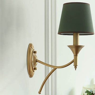 European Light Luxury Iron Fabric 1/2-Light Mushroom Wall Sconce Lamp