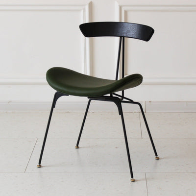 Chaise de salle à manger contemporaine en fourmi industrielle, bois, armature en cuir, tissu, éponge avec dossier pour salle à manger 