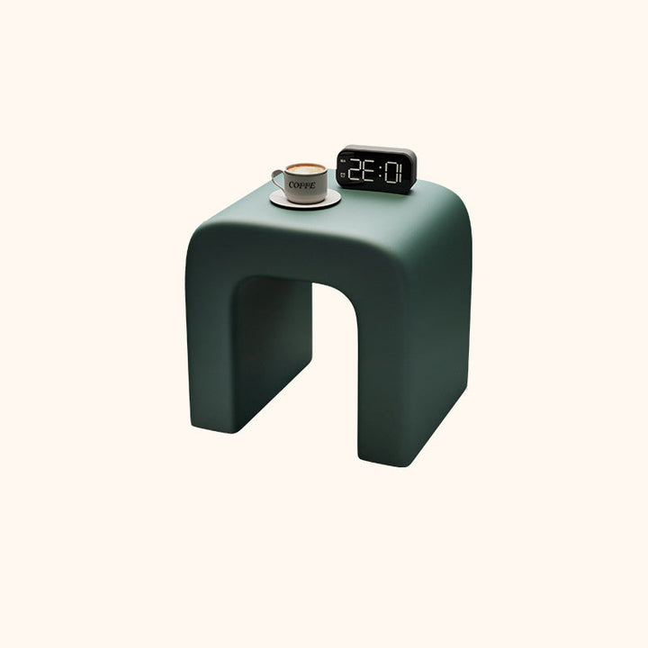 Modern Minimalist Square Arched PU Leather Plywood Frame Vanity Stool For Bedroom