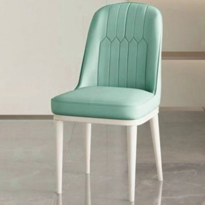Moderner minimalistischer quadratischer rechteckiger PU-Leder-Kohlenstoffstahl-Esszimmerstuhl mit Rückenlehne für das Esszimmer 