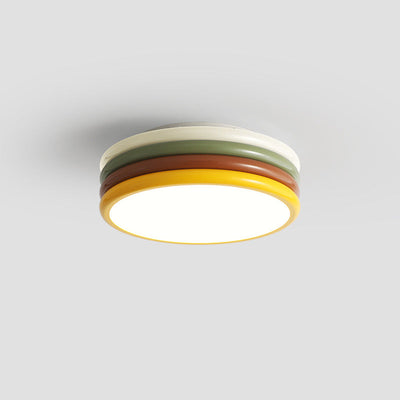 Zeitgenössische kreative Eisen Acryl Runde Hamburger LED Unterputz Deckenleuchte für Schlafzimmer 