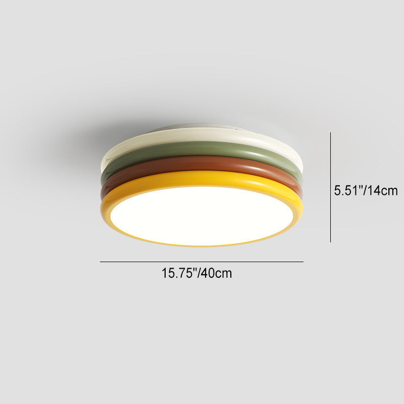 Zeitgenössische kreative Eisen Acryl Runde Hamburger LED Unterputz Deckenleuchte für Schlafzimmer 