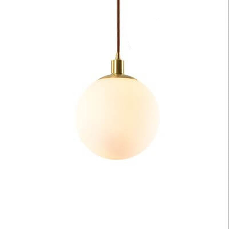 Lámpara colgante de 1 luz, orbe blanca minimalista nórdica 