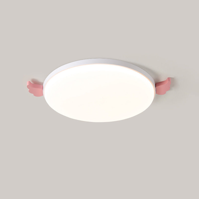 Plafonnier LED moderne et créatif avec petites ailes en acrylique, bois et fer pour salon 
