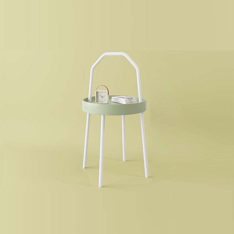 Mesa de café redonda minimalista moderna de hierro y PC de 1 nivel para sala de estar 