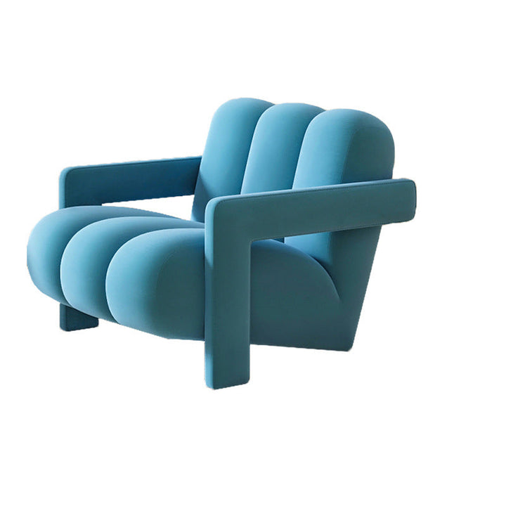 Sillón individual contemporáneo escandinavo de terciopelo y tejido sherpa con madera y espuma, con respaldo y reposabrazos, para sala de estar 