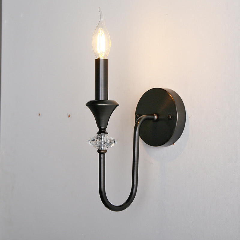 Applique Murale 1 Lumière en Verre de Cuivre Traditionnelle Française pour Chambre 