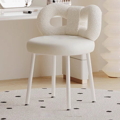 Tabouret de coiffeuse en cuir rond avec nœud papillon Art Déco moderne en fer sans dossier pour chambre 