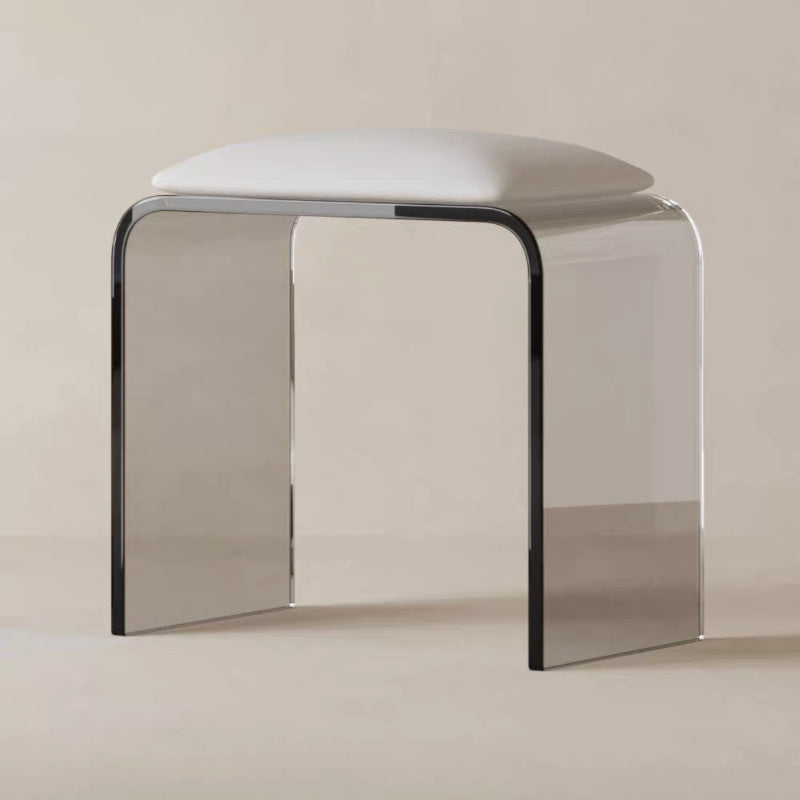 Tabouret de vanité en cuir acrylique rectangulaire minimaliste moderne pour chambre 