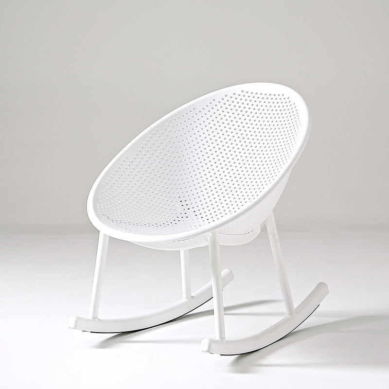 Chaise ovale créative contemporaine en plastique PP avec dossier et accoudoirs pour salon 