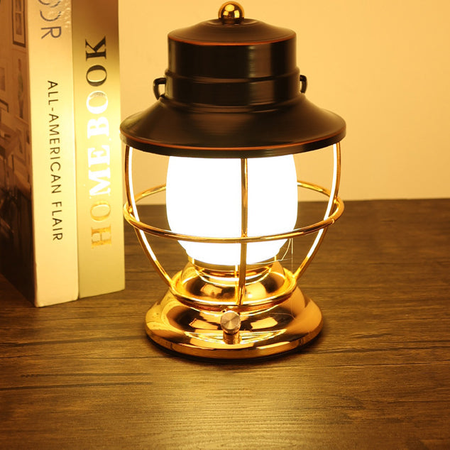 Lampe de table LED cylindrique en acrylique fer rechargeable étanche de style ferme traditionnelle pour salle de divertissement 